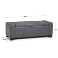 thumbnail image 2 of Simpli Home Laredo 51 inch Wide Contemporary Rectangle Large Storage Ottoman in Stone Grey Vegan Faux Leather, Assembled, 2 of 6