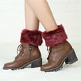 thumbnail image 5 of Baberdicy Short Faux Fur Boot Cuffs, Winter Sock Toppers for Ankle Boots, Cozy Leg Warmers, Ideal for Women Wearing with Boots in Fall/Winter, Adding Warmth And Style Red, 5 of 6