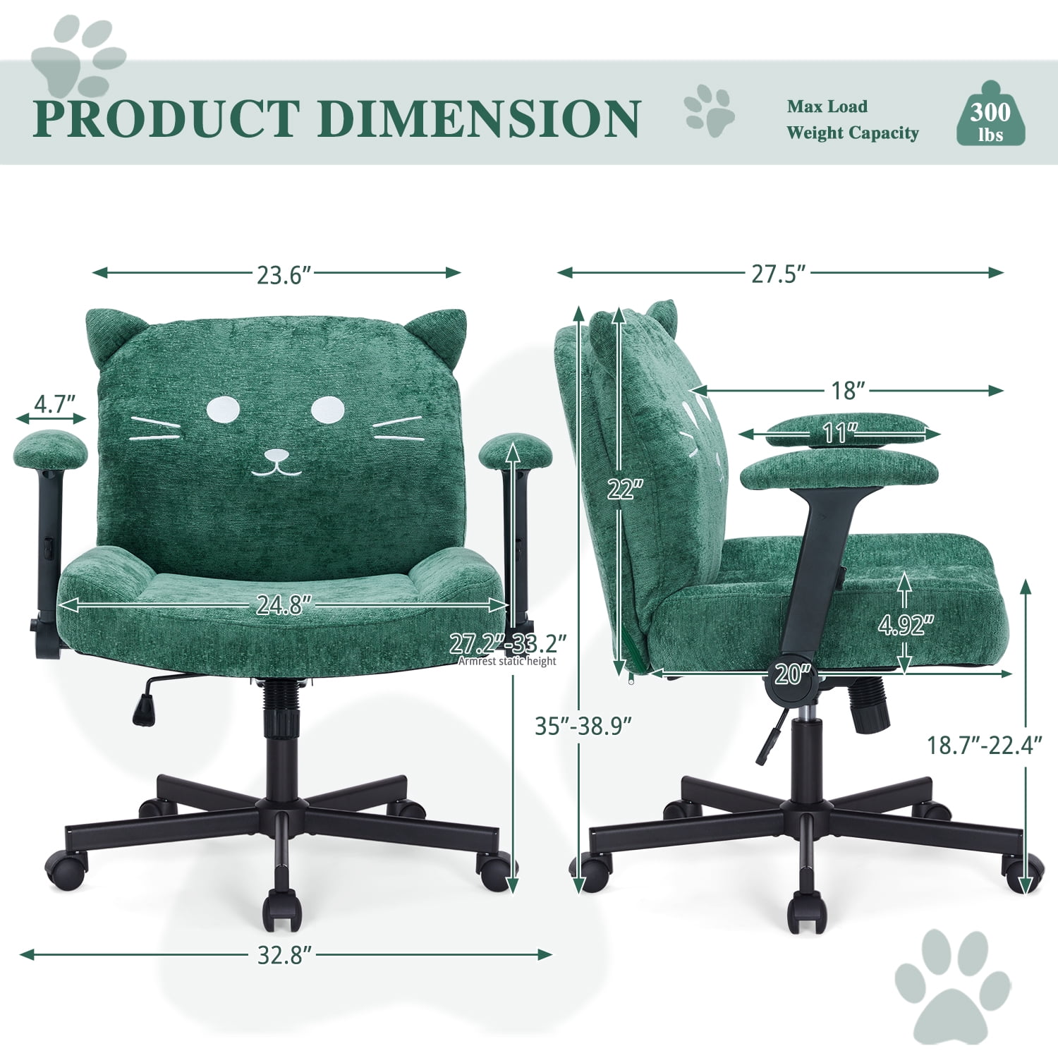 Criss Cross Legged Chair with Wheels and Flip-up Arms, Ergonomic Wide Seat Computer Desk Chair, Comfortable Home Office Computer Chair 300lbs