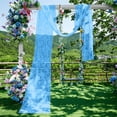 thumbnail image 4 of SLYNSHome Sheer Lace Window Scarf, Lightweight Decorative Wedding Drape,Blue Semi Transparent Voile Curtain Swag for Outdoor Arbor Gazebo Party Decor, 4 of 6