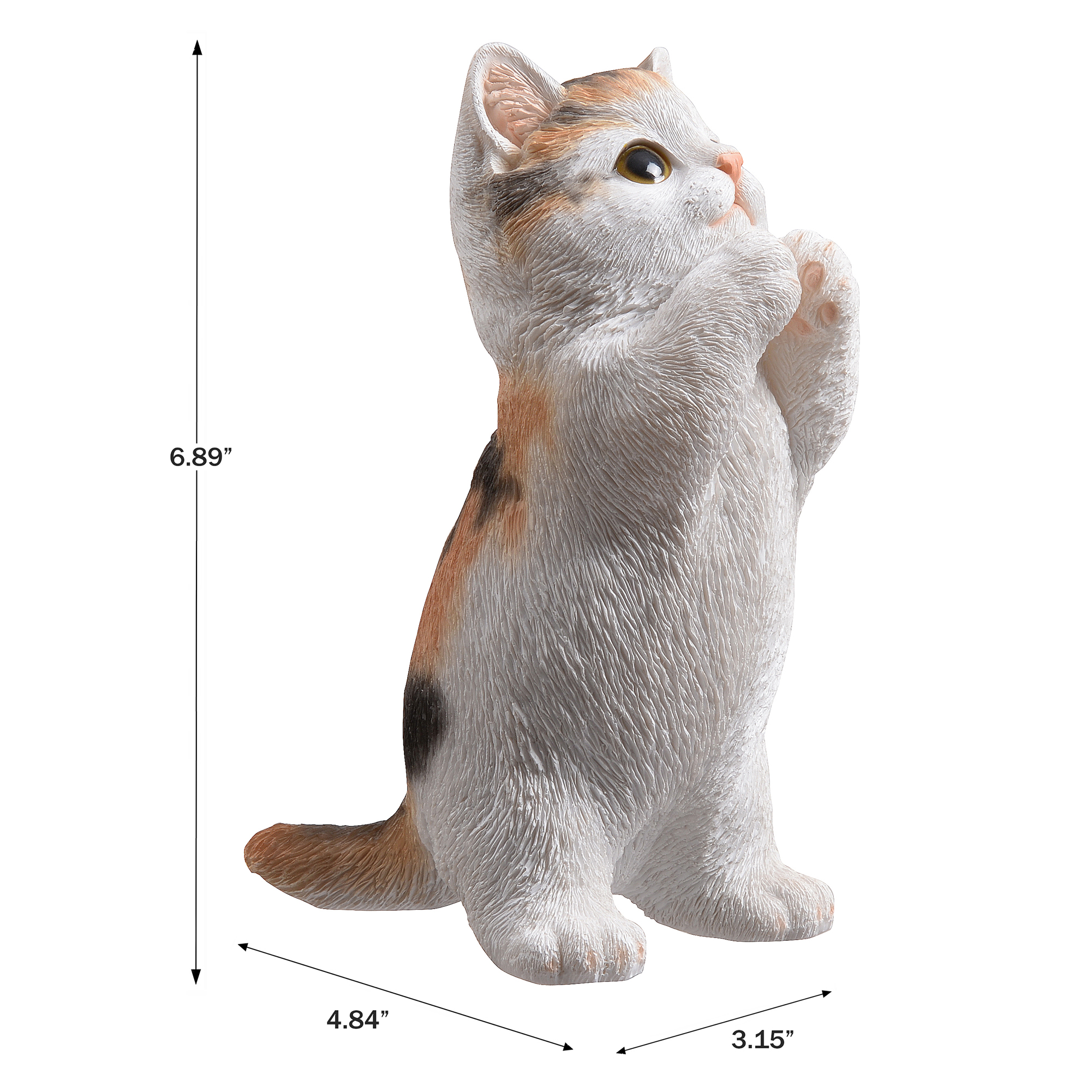 7" H Calico Cat Kitten Statue Praying