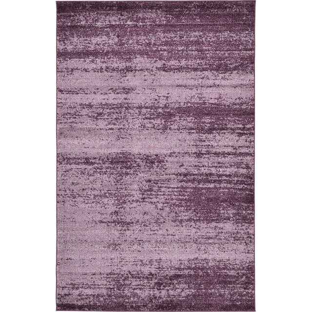 Unique Loom Del Mar Collection Contemporary Transitional Area Rug, 5' x 8', Violet/Eggplant Purple