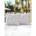 thumbnail image 6 of Outdoor Pillows Waterproof, Spring Flowers Bedding Throw Pillows with Insert for Couch Sofa Bed, Country Botanical Floral Leaves Branches 16x16 Inch Pillowcases Decorative Patio Pillow Set of 2, 6 of 8