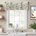 thumbnail image 3 of Summer Eucalyptus Window Valance for Kitchen, Shell Ocean Starfish Green Leaves Retro Rod Pocket Short Curtain for Small Windows, Light Filtering Decorative Valance, 60 x 18 Inch, 1 Panel, 3 of 9