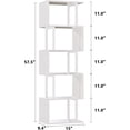 thumbnail image 3 of White Geometric Bookshelf 6 Tier S-Shaped Bookcase, Tall Modern Display Storage Shelf, Metal and Wood Decorative Freestanding Room Divider Shelves for Bedroom, Living Room, Office, 3 of 8