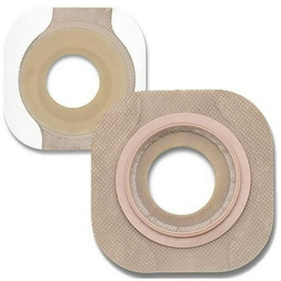Colostomy Barrier New Image Flextend PreCut Extended Wear Tape 134" Flange Green Code Hydrocolloid 114" Stoma