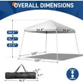 thumbnail image 3 of SAZYY Pop Up Canopy Tent, Outdoor Foldable Easy Up Party Tent w/Slant Legs, Event Portable Gazebo for Camping, Anniversary, Parties White 8x8ft, 3 of 8