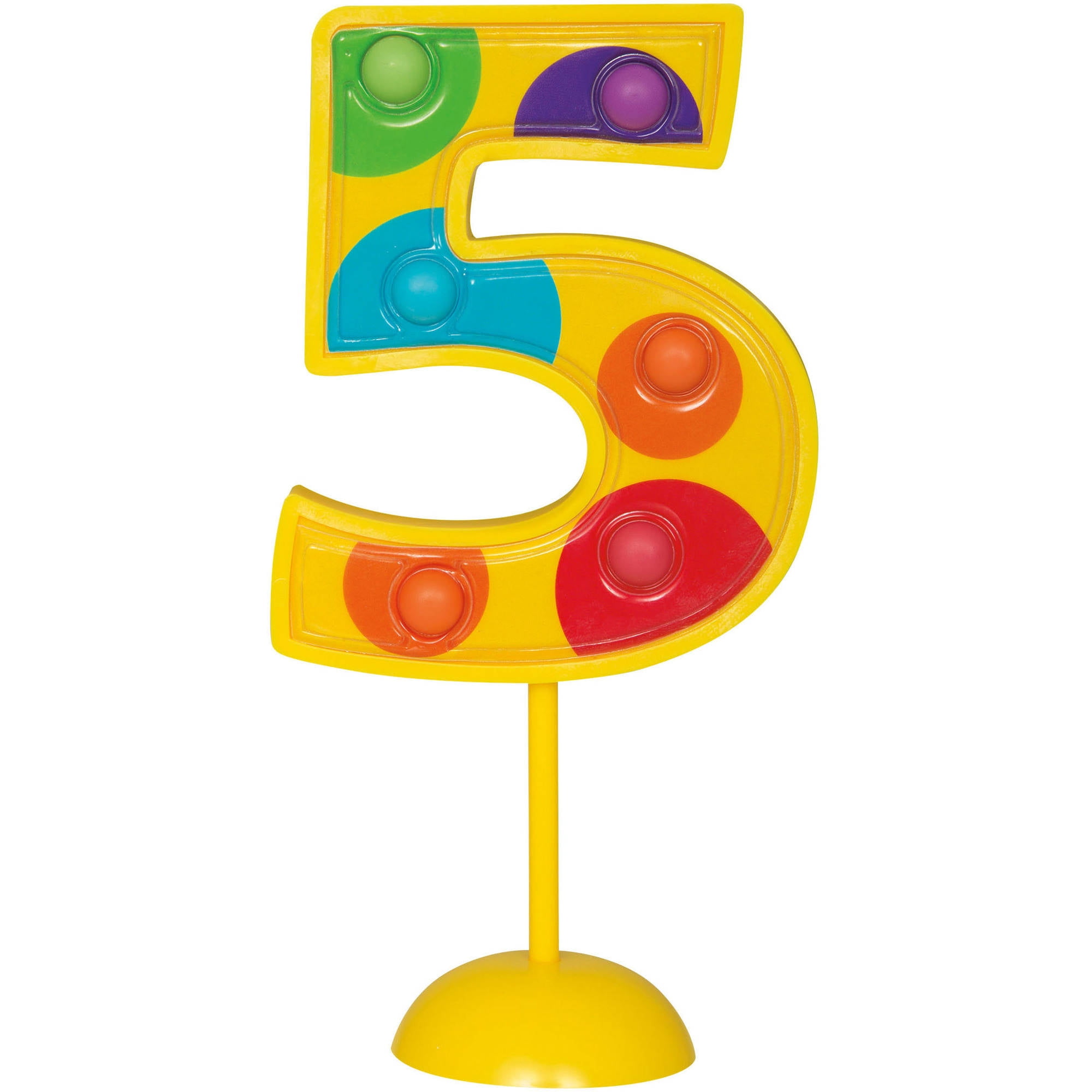 Flashing Number 5 Cake Topper Decoration