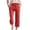 Watermelon Red, variant on Girls' Solid Color Cotton Linen Casual Pants,Elastic Drawstring Waist 3/4 Length Capri with Pockets,Loose Fit for Daily Wear, School, Summer Activities,Breathable and Comfortable - Dark Blue