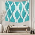 thumbnail image 5 of Teal Wave Tapestry for Bedroom Wall Hanging Tapestry, Modern Abstract Art Farmhouse Ceiling Backdrop Tapestries Poster Blanket Wall Decor for Teens Room Living Room Dorm 51" x 59", 5 of 8