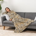 thumbnail image 5 of PAVILIA Wearable Blanket with Sleeves for Adult Women Men, Cozy Fleece Warm Wrap Throw Blanket with Arms, Pocket, Gifts for Christmas, Wife, Cheetah Leopard, 5 of 9