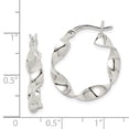 thumbnail image 6 of Auriga Fine Jewelry 925 Sterling Silver Twisted 4x22mm Hoop Earrings for Women, 6 of 7