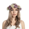 thumbnail image 3 of beishanbush Clothing Sales Heardband Women Flower Hair Garland Headband Floral Wreath Hairband Purple, 3 of 4