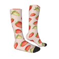 thumbnail image 3 of Vsdgher Strawberries Print Thigh High Socks Extra Long Stretchy Sock Women Over Knee High Opaque Stocking Daily Wear, 3 of 5