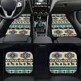 thumbnail image 2 of Renewold Car Floor Mats 4 Pieces Universal Fit Anti-Slip Front & Rear Car Carpet All Season Weather Protection Auto Decor for Sedan SUV Van Truck, Southwest American Tribal Horse Teal Red, 2 of 7