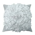 thumbnail image 1 of S4Sassy Handcrafted Decorative White Ruffled Cushion Cover Floral Pillowcase Square Throw 12 x 12, 1 of 5