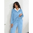 thumbnail image 6 of MINTREUS Women's Fluffy Pajamas Set Coral Fleece Pullover Pants Plush Sleepwear 2 Piece Pjs Set Warm Loungewear, 6 of 7