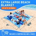thumbnail image 3 of Everlasting Comfort Oversized Extra Large 10-Person Beach Blanket & Mat, Tulum Blue, 3 of 8