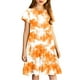 thumbnail image 5 of Odeerbi Niñas Gradiente Tie-Dye Skater Vestido Verano Flamed Swing Vestido Niños Manga Corta Elástico Vestido de Una Línea, 5 of 7