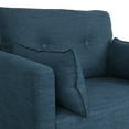 thumbnail image 4 of Noble House Grouse Fabric Tufted Club Chair with Accent Pillows, Navy Blue and Walnut, 4 of 9
