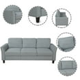 thumbnail image 3 of Gzxs 3-Seat Sofa Fabric Three-Seater Sofa for Living Room Home Relax Max 900LBS, Gray (Not Included the Pillow), 3 of 10
