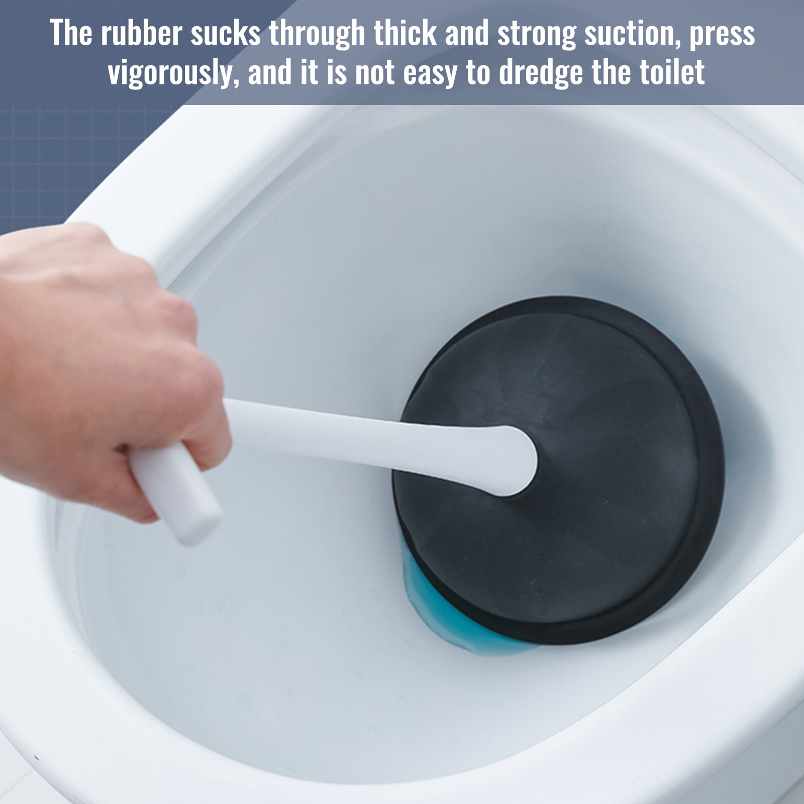 BIBABLYKE Toilet Plunger and Toilet Bowl Brush Combo No Dead Corner Cleaning Brush with Holder Bathroom Toilet Cleaning Tools