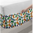 thumbnail image 2 of Cartoon Bed Skirt, Colorful Rain Boots Cloudy Weather Autumnal Illustraiton, Elastic Bedskirt Dust Ruffle Wrap Around for Bedding Decor, 4 Sizes, Marigold Sky Blue, by Ambesonne, 2 of 2