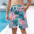 thumbnail image 6 of Asxite Toddler Boys Shorts Casual Loose Breathable Fashion Hawaiian Print Beach Swim Pocketed Sweatpants for 4-15Y, 6 of 6
