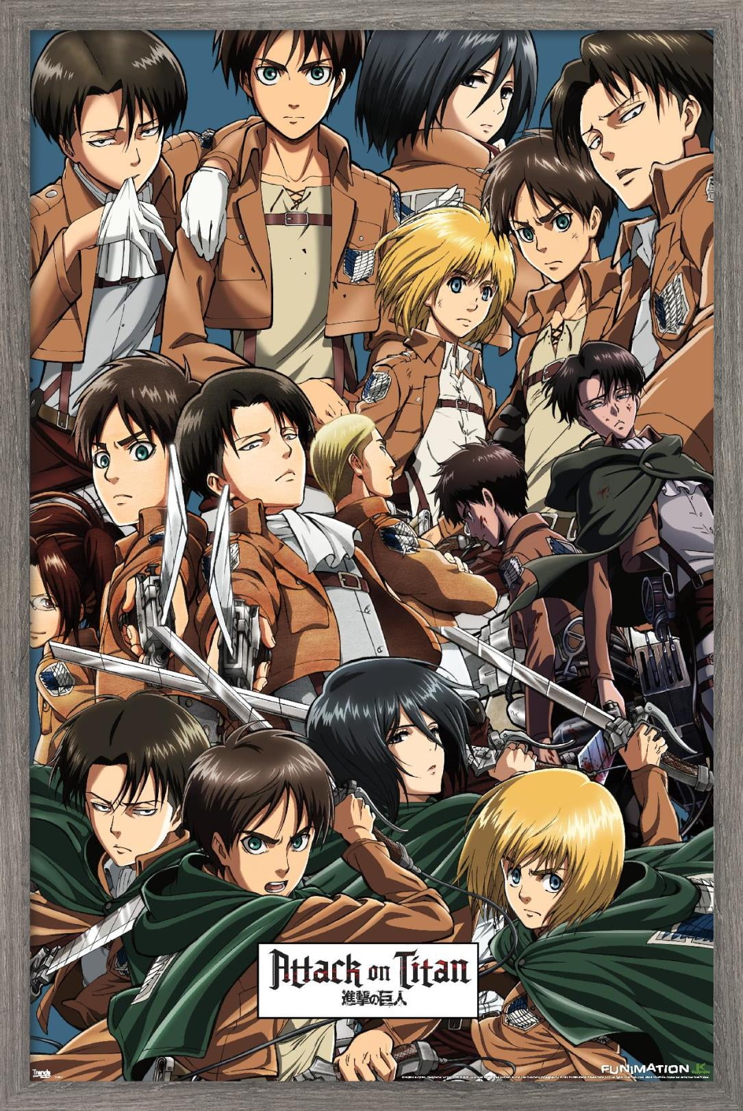 Attack On Titan Collage Wall Poster 14 725 X 22 375 Framed Walmart Com Attack On Titan Collage Wall Poster 14 725 X 22 375 Framed Walmart Com