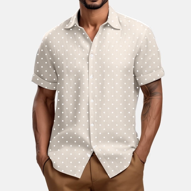 Blusa y camisa de manga corta con cuello vuelto Camisa casual para hombre Camisa de bolos vintage de manga corta Camisas de verano de playa cubana Camisa con botones Blusa para hombre Poliéster