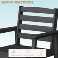 thumbnail image 4 of Outdoor Patio Dining Chair, All Weather HDPE Armchairs with 330LBS Load-Bearing and Imitation Wood Grain for Garden, Lawn and Yard, Black, 4 of 6