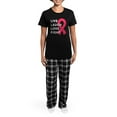 thumbnail image 4 of CafePress - Live Laugh Love Fight Women's Dark Pajamas - Women's Short Sleeve Print T-Shirt and Pants Dark Cotton Pajama Set, 4 of 7
