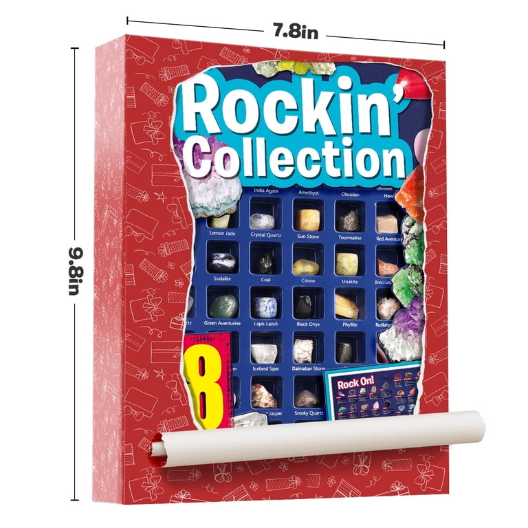 EDUMAN Set Collezione Di Rocce E Fossili Per Bambini – Cristalli, Pietre Gemme E Minerali – Kit Didattico - 3