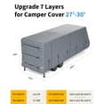 thumbnail image 7 of 27'-30' Heavy-Duty Travel Trailer RV Cover | 7-Layer Rip-Stop, UV/Water/Windproof Camper Cover with Extra Straps & Tire Covers, 7 of 7