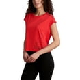 thumbnail image 2 of Reebok Women's Dynamic Branded Piping Cropped Short Sleeve Tee, 2 of 4