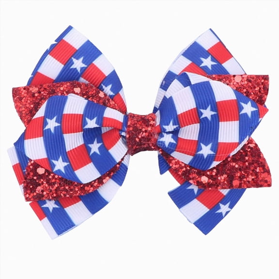 dmqupv Patriotic Headbands Flag Bowknot 4th of July Independence Day Hair Bow Red White Blue Hair Pin Hairpins for Girls Blue,One Size
