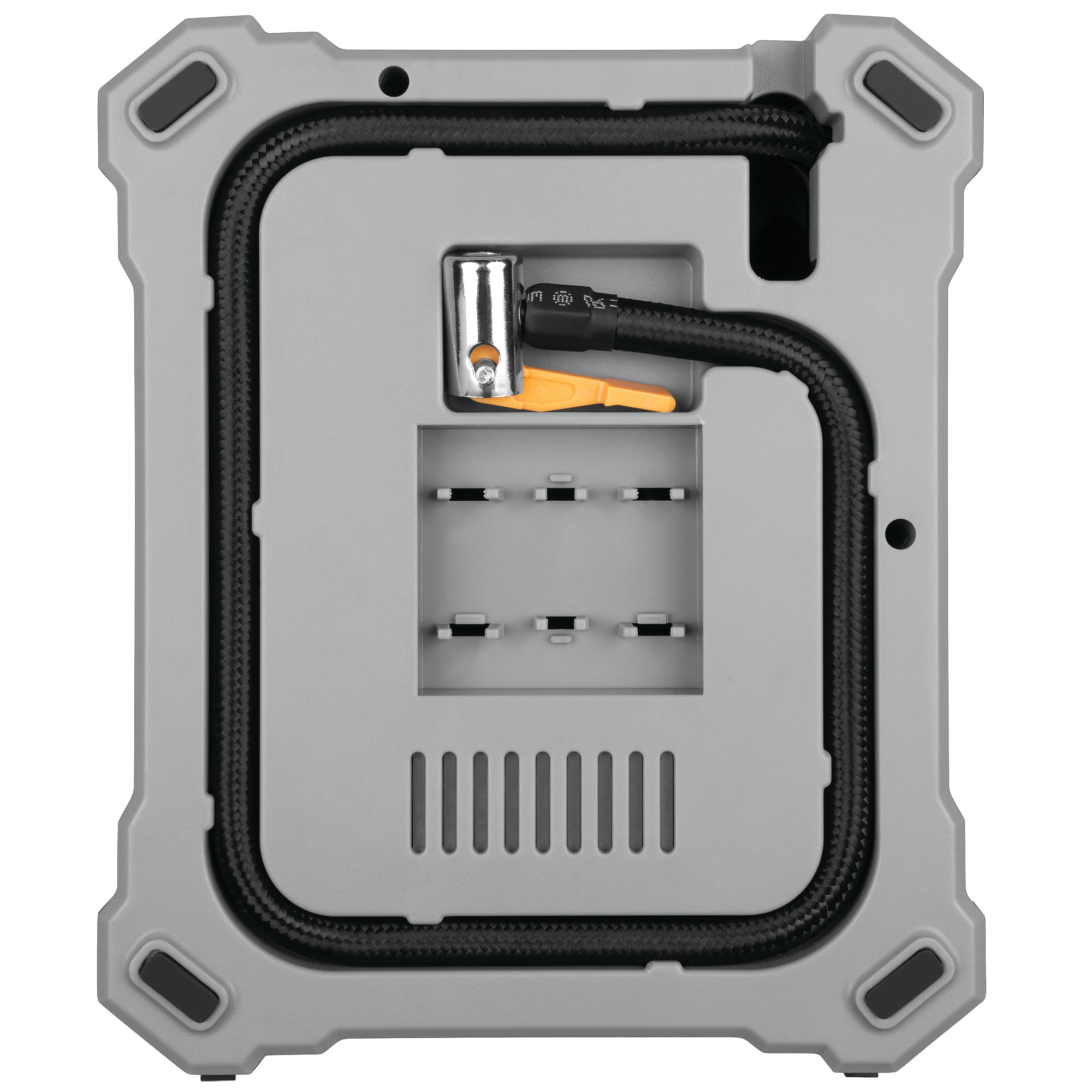 Performance Tool Vortex W7903 12V Raft & Tire Inflator, Lever-Locking Air Chuck, Long Power Cord, Three Nozzles, Gray
