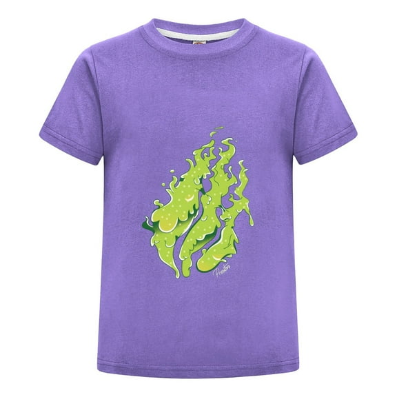 Slime Flame Green Goo Preston Playz Kids Gamer Tee – Flame T-Shirt for Boys Girls Summer Wear Graphic Top