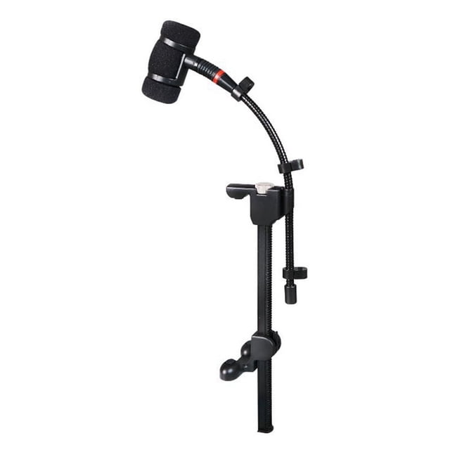 Adjustable Instrument Stand with Rackmount Bracket Clip Microphone Clip Soft Rubber Shock-Absorbing Structure for Cello,1*Musical instrument microphone clip,Black