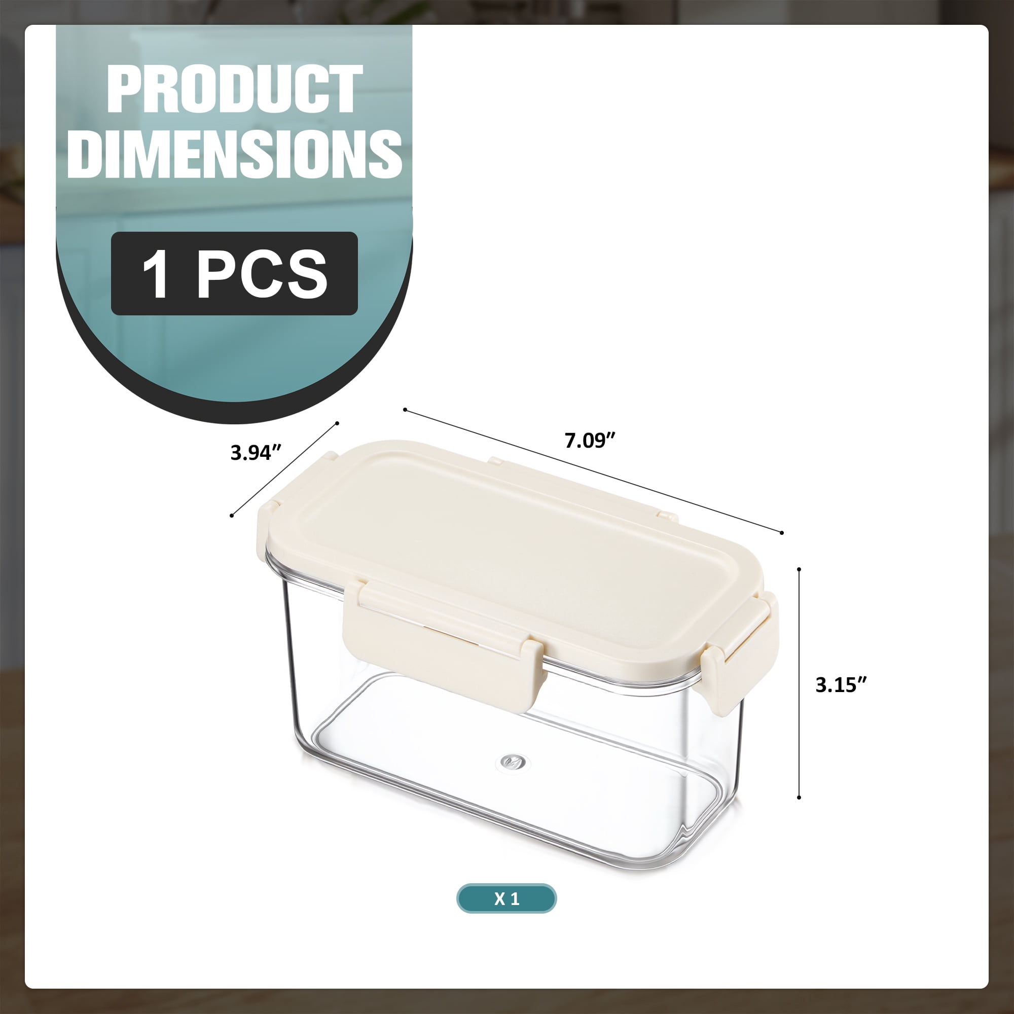 Sorbus Clear Standard Narrow Food Storage Container with Lid, Stackable