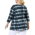 thumbnail image 4 of Agnes Orinda Women's Plus Size Tops Tie Dye Stripes V Neck 3/4 Sleeves Tunic Casual Blouses 4X Grey, 4 of 8