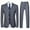 Gray, variant on Mens 3 Piece Suit Formal Pinstripe Slim Fit Notched Lapel Dress Blazer Vest Trousers Set