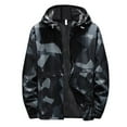 thumbnail image 1 of Men‘s Autumn And Winter Printed Hooded Windproof Thin Jacket Coat Top Blouse, 1 of 5