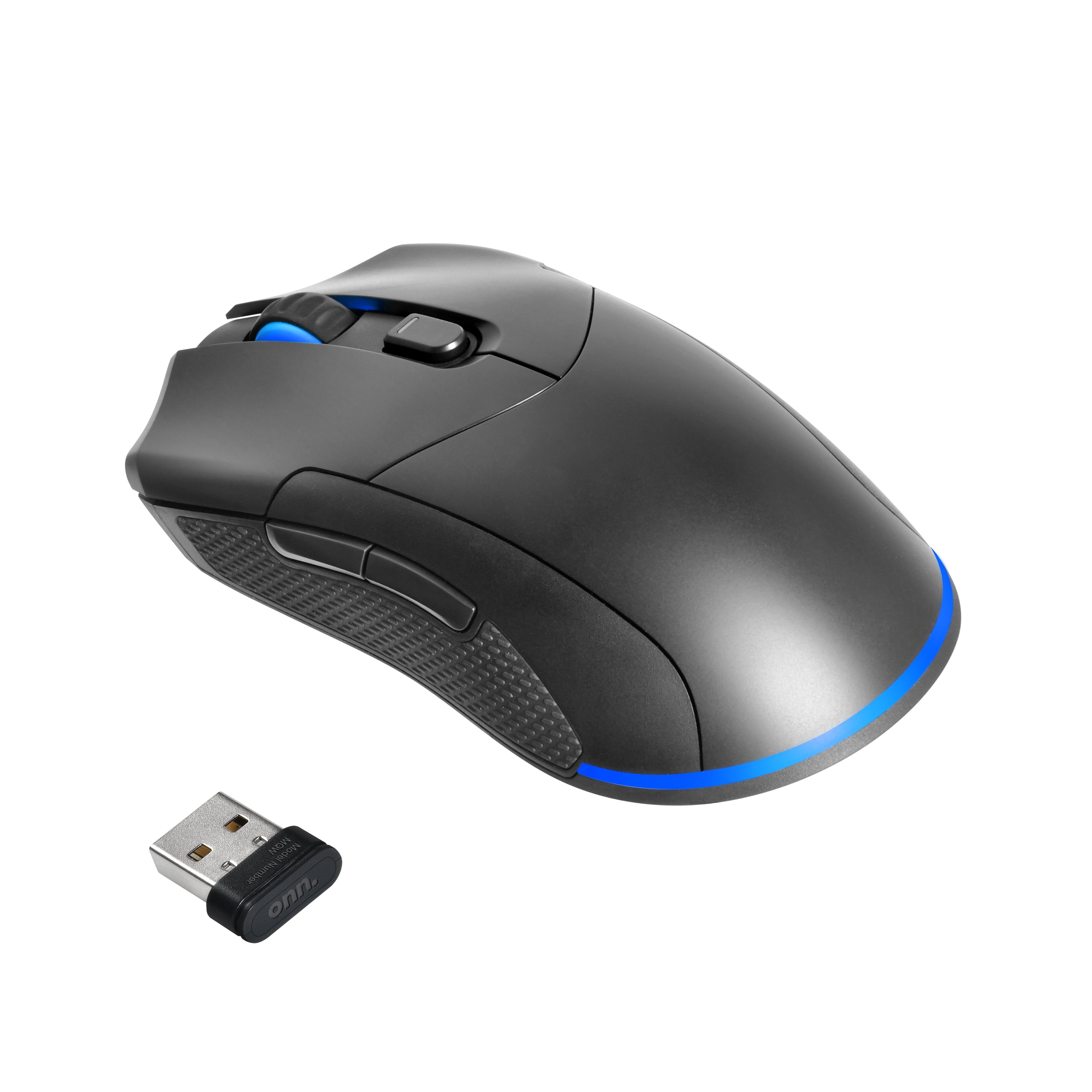 onn. Rechargable Wireless Gaming Mouse with LED Lighting and 8 Programmable Buttons, Adjustable 200-7200 DPI