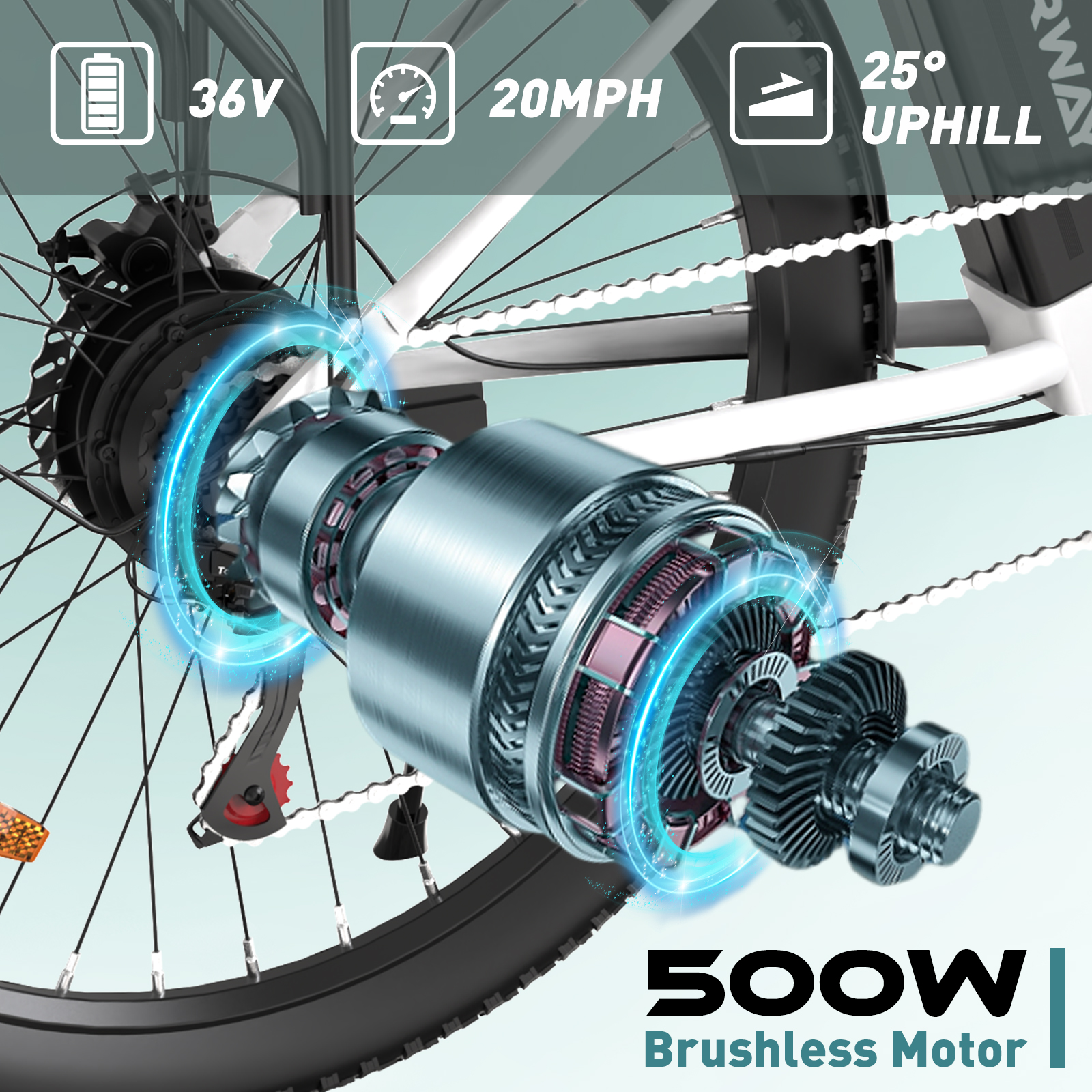 COLORWAY 500W E Bike 28"Electric Bike BK31M, 36V/12Ah Electric Bicycles with 7 Speeds UL2849
