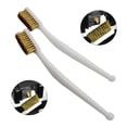 thumbnail image 1 of 2 Pcs Plastic Handle Cleaner Tool Copper Wire Brush Industrial Toothbrush, 1 of 9