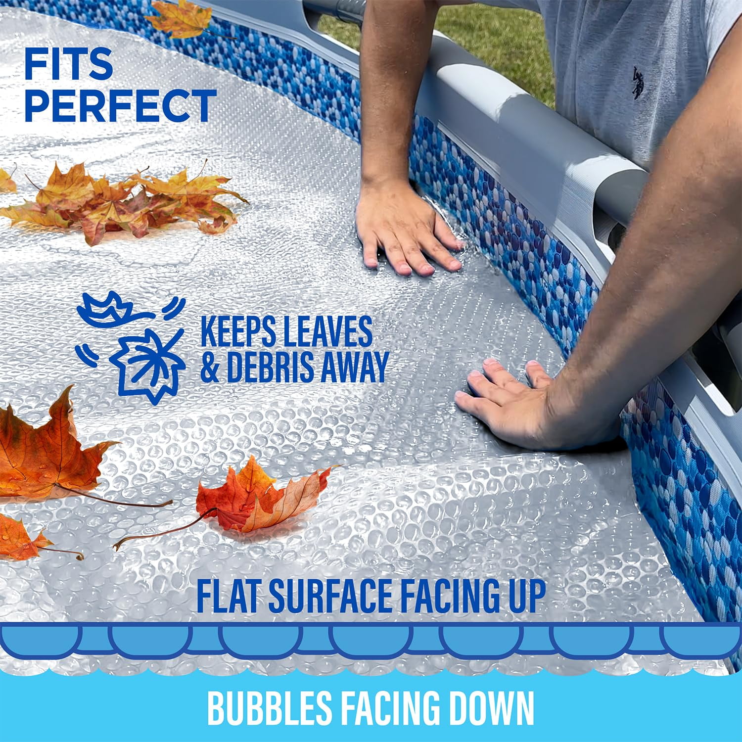 Shop Square 24' Round Solar Pool Cover, 12 Mil, for Inground and Above Ground Pools, Clear