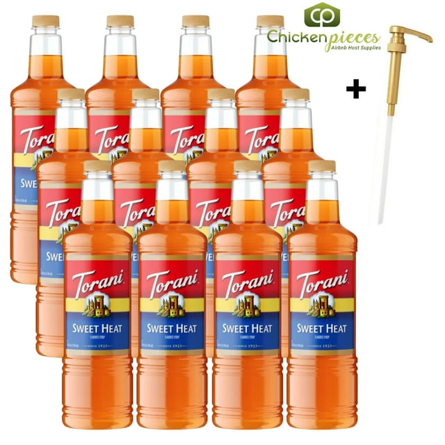 Torani Sweet Heat Flavoring Syrup, Professional "Swicy" Chili-Infused Base, Shatter-Resistant 1L Plastic Bottle + Bonus Squeeze Pump