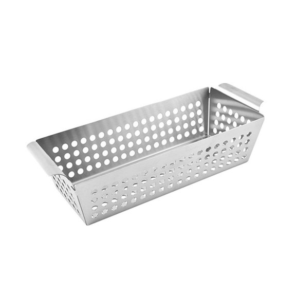 Rectangular Grill Basket Non-Stick Grilling Dish Thicken Grill Pan BBQ Accessory for Grilling Vegetable Fish Meat