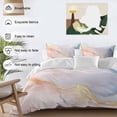 thumbnail image 3 of 3 Piece Pink Blue Marble Duvet Cover Set Twin Size, Microfiber Comforter/Quilt Cover with Corner Ties and 2 Pillowcases, Ink Painting Modern Abstract All Season Soft Bedding with Zipper Closure, 3 of 8